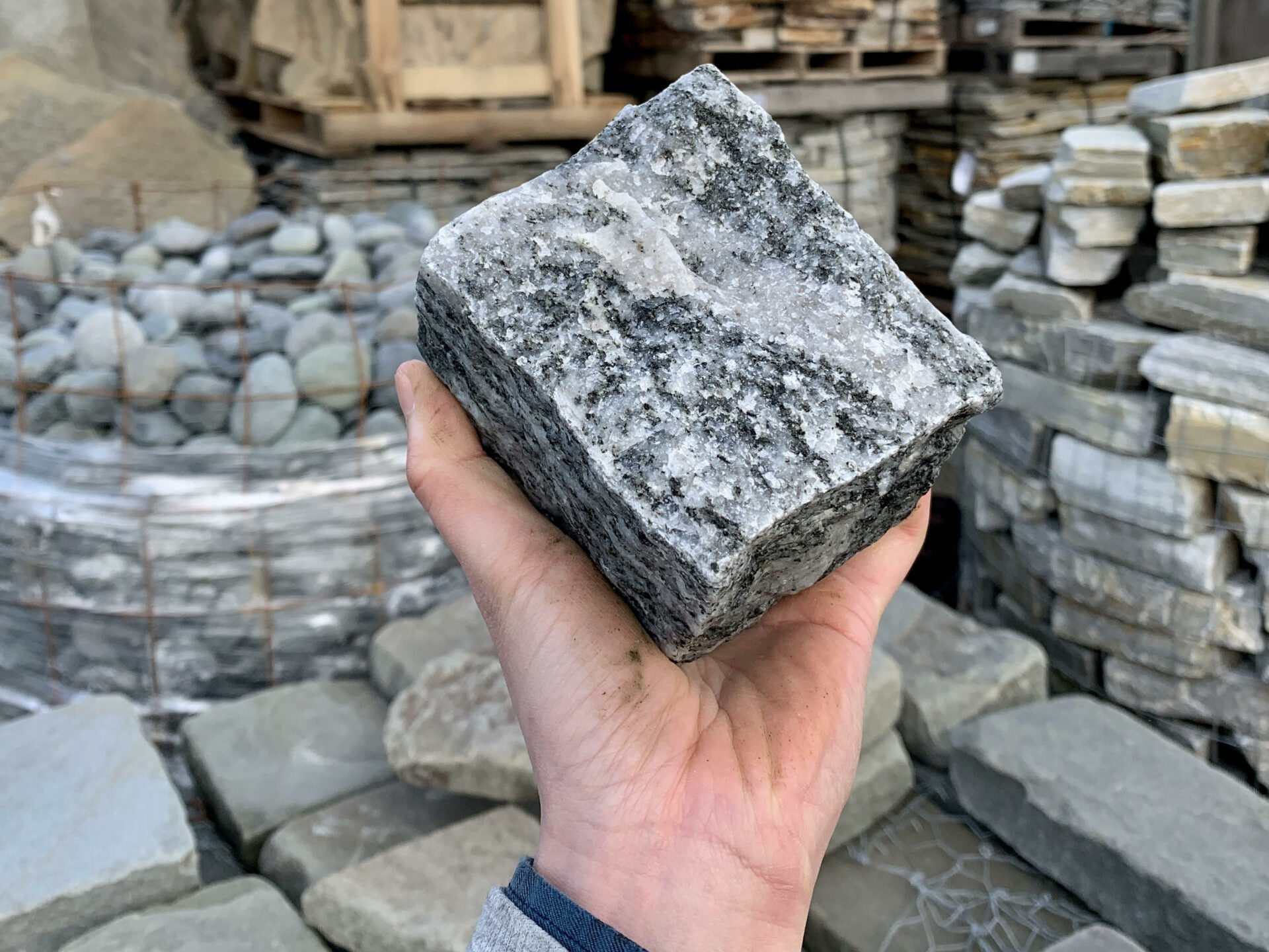 Granite Half Cobbles Grey